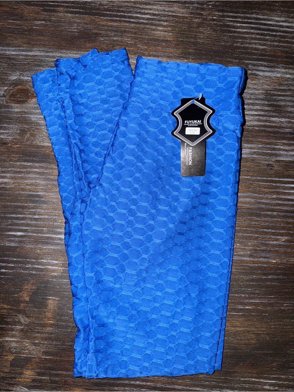 Fuyukai Bright Blue Textured Leggings NWT